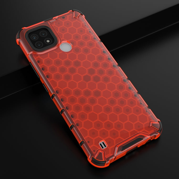 For OPPO Realme C21 Shockproof Honeycomb PC + TPU Case(Red) - Realme Cases by buy2fix | Online Shopping UK | buy2fix