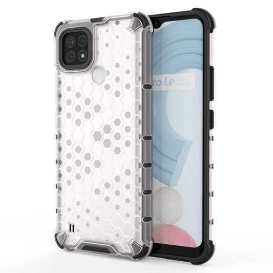 For OPPO Realme C21 Shockproof Honeycomb PC + TPU Case(White) - Realme Cases by buy2fix | Online Shopping UK | buy2fix