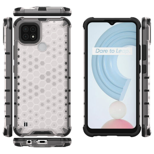 For OPPO Realme C21 Shockproof Honeycomb PC + TPU Case(White) - Realme Cases by buy2fix | Online Shopping UK | buy2fix
