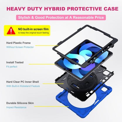 Shockproof Colorful Silicone + PC Protective Case with Holder & Shoulder Strap & Hand Strap For iPad Pro 11 2022 / 2021 / 2020 / 2018 /  Air 4 2020 (Blue) - iPad Air (2022) / (2020) 10.9 Cases by buy2fix | Online Shopping UK | buy2fix