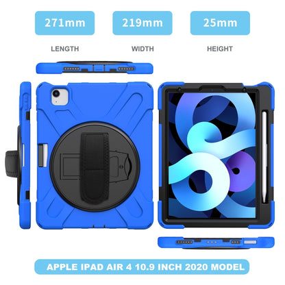 Shockproof Colorful Silicone + PC Protective Case with Holder & Shoulder Strap & Hand Strap For iPad Pro 11 2022 / 2021 / 2020 / 2018 /  Air 4 2020 (Blue) - iPad Air (2022) / (2020) 10.9 Cases by buy2fix | Online Shopping UK | buy2fix