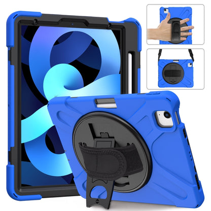 Shockproof Colorful Silicone + PC Protective Case with Holder & Shoulder Strap & Hand Strap For iPad Pro 11 2022 / 2021 / 2020 / 2018 /  Air 4 2020 (Blue) - iPad Air (2022) / (2020) 10.9 Cases by buy2fix | Online Shopping UK | buy2fix