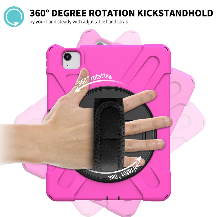 Shockproof Colorful Silicone + PC Protective Case with Holder & Shoulder Strap & Hand Strap For iPad Pro 11 2022 / 2021 / 2020 / 2018 /  Air 4 2020 (Rose Red) - iPad Air (2022) / (2020) 10.9 Cases by buy2fix | Online Shopping UK | buy2fix