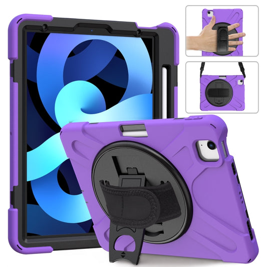 Shockproof Colorful Silicone + PC Protective Case with Holder & Shoulder Strap & Hand Strap For iPad Pro 11 2021 / 2020 / 2018 / 2022 / Air 4 2020 (Purple) - iPad Air (2022) / (2020) 10.9 Cases by buy2fix | Online Shopping UK | buy2fix