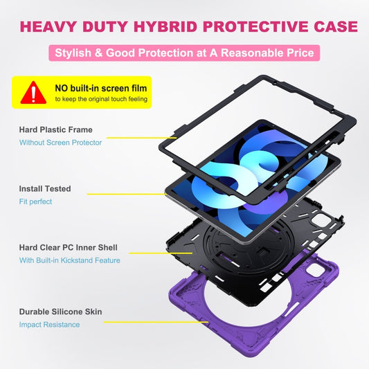 Shockproof Colorful Silicone + PC Protective Case with Holder & Shoulder Strap & Hand Strap For iPad Pro 11 2021 / 2020 / 2018 / 2022 / Air 4 2020 (Purple) - iPad Air (2022) / (2020) 10.9 Cases by buy2fix | Online Shopping UK | buy2fix