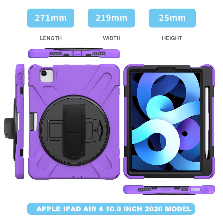 Shockproof Colorful Silicone + PC Protective Case with Holder & Shoulder Strap & Hand Strap For iPad Pro 11 2021 / 2020 / 2018 / 2022 / Air 4 2020 (Purple) by buy2fix