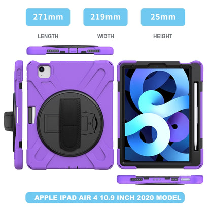 Shockproof Colorful Silicone + PC Protective Case with Holder & Shoulder Strap & Hand Strap For iPad Pro 11 2021 / 2020 / 2018 / 2022 / Air 4 2020 (Purple) by buy2fix