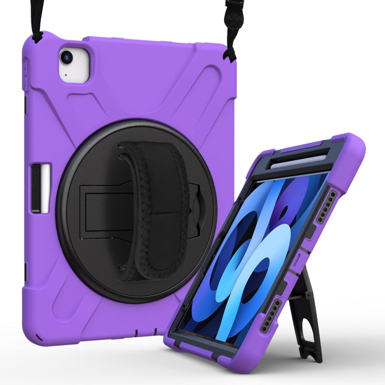 Shockproof Colorful Silicone + PC Protective Case with Holder & Shoulder Strap & Hand Strap For iPad Pro 11 2021 / 2020 / 2018 / 2022 / Air 4 2020 (Purple) by buy2fix