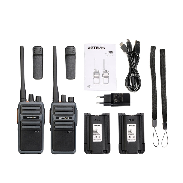 1 Pair RETEVIS RB617 PMR446 16CHS License-free Two Way Radio Handheld Walkie Talkie, EU Plug(Black) - Handheld Walkie Talkie by RETEVIS | Online Shopping UK | buy2fix
