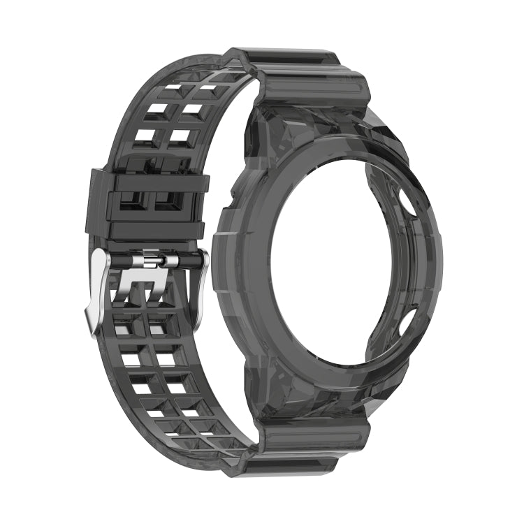 For Huawei Watch GT 2 46mm Silicone Integrated Translucent Watch Band(Black) by buy2fix