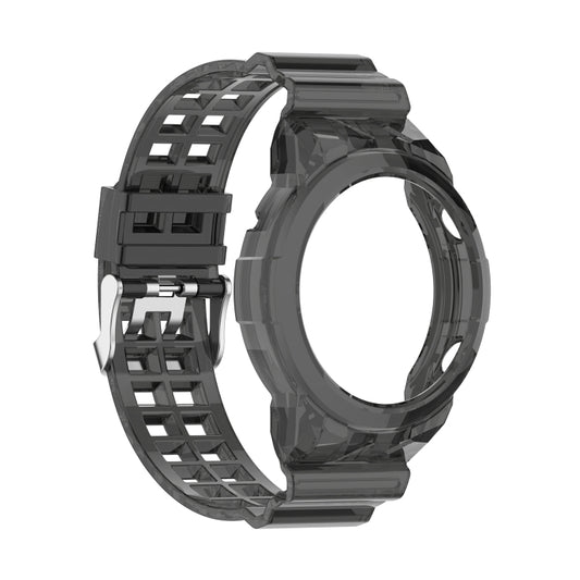 For Huawei Watch GT 2 46mm Silicone Integrated Translucent Watch Band(Black) by buy2fix