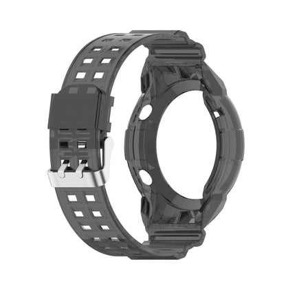 For Huawei Watch GT 2 46mm Silicone Integrated Translucent Watch Band(Black) by buy2fix
