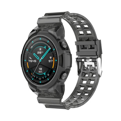 For Huawei Watch GT 2 46mm Silicone Integrated Translucent Watch Band(Black) by buy2fix