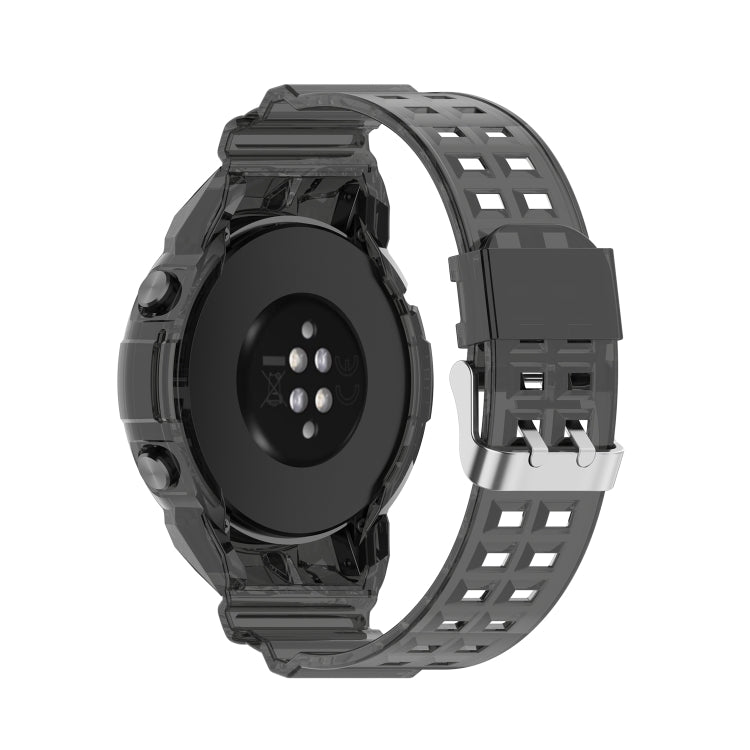 For Huawei Watch GT 2 46mm Silicone Integrated Translucent Watch Band(Black) by buy2fix