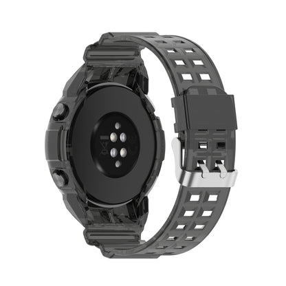 For Huawei Watch GT 2 46mm Silicone Integrated Translucent Watch Band(Black) by buy2fix