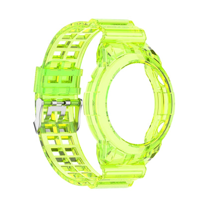For Huawei Watch GT 2 46mm Silicone Integrated Translucent Watch Band (Lime Green) by buy2fix