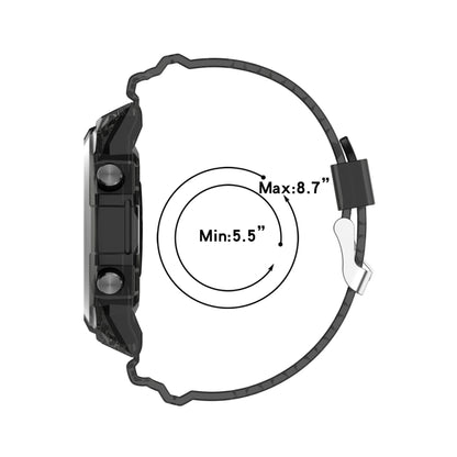 For Huawei Watch GT 2 46mm Silicone Integrated Translucent Watch Band(Black) by buy2fix