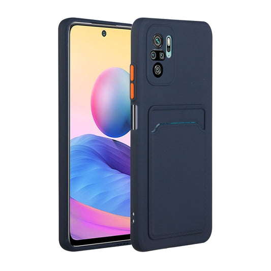 For Xiaomi Redmi Note 10 5G Card Slot Design Shockproof TPU Protective Case(Dark Blue) - Xiaomi Cases by buy2fix | Online Shopping UK | buy2fix