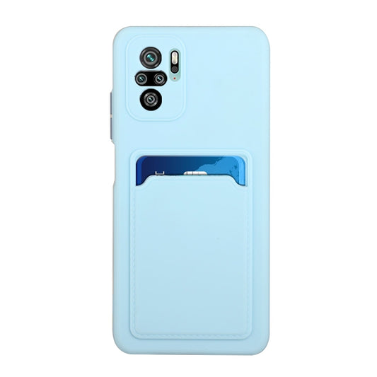 For Xiaomi Redmi Note 10 5G Card Slot Design Shockproof TPU Protective Case(Sky Blue) - Xiaomi Cases by buy2fix | Online Shopping UK | buy2fix