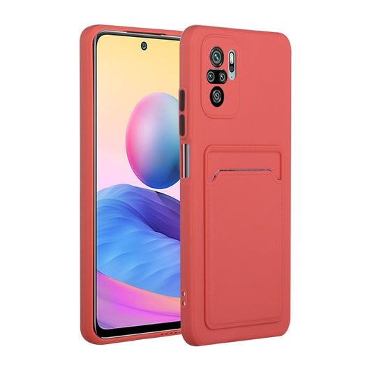 For Xiaomi Redmi Note 10 5G Card Slot Design Shockproof TPU Protective Case(Plum Red) - Xiaomi Cases by buy2fix | Online Shopping UK | buy2fix