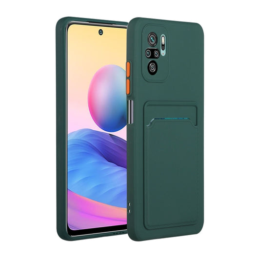 For Xiaomi Redmi Note 10 Pro Card Slot Design Shockproof TPU Protective Case(Dark Green) by buy2fix