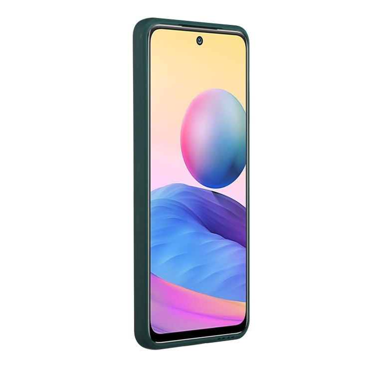 For Xiaomi Redmi Note 10 Pro Card Slot Design Shockproof TPU Protective Case(Dark Green) by buy2fix