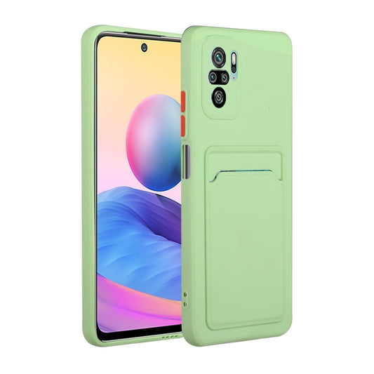 For Xiaomi Redmi Note 10 Pro Card Slot Design Shockproof TPU Protective Case(Green) - Xiaomi Cases by buy2fix | Online Shopping UK | buy2fix