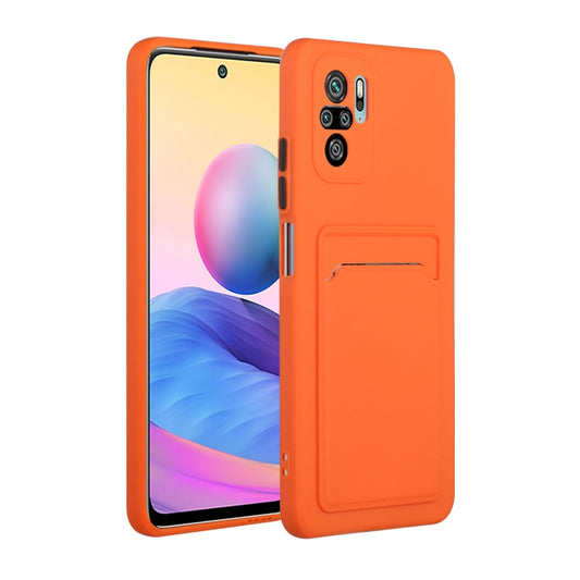 For Xiaomi Redmi Note 10 Pro Card Slot Design Shockproof TPU Protective Case(Orange) - Xiaomi Cases by buy2fix | Online Shopping UK | buy2fix