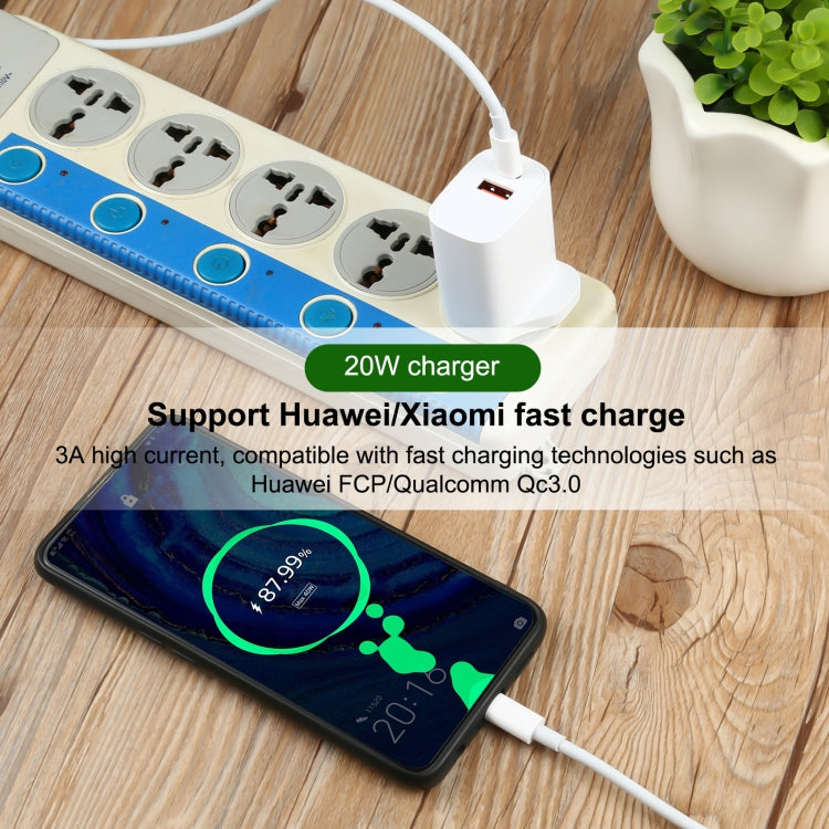 E087 20W USB-C / Type-C + USB Ports Charger with 100W Type-C to Type-C Fast Charging Cable 2m, UK Plug - USB Charger by buy2fix | Online Shopping UK | buy2fix