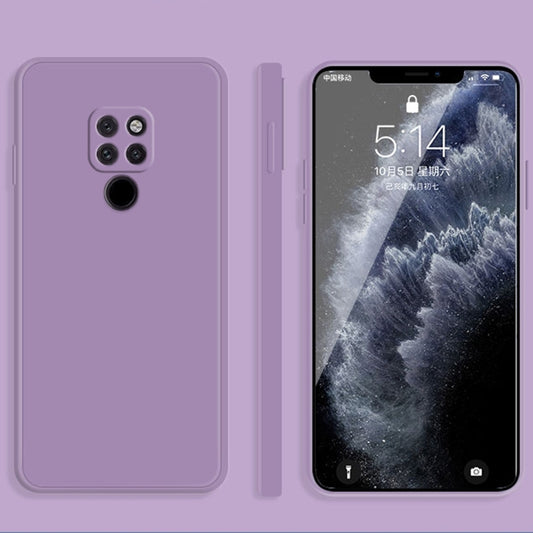 For Huawei Mate 20 Solid Color Imitation Liquid Silicone Straight Edge Dropproof Full Coverage Protective Case(Purple) - Huawei Cases by buy2fix | Online Shopping UK | buy2fix