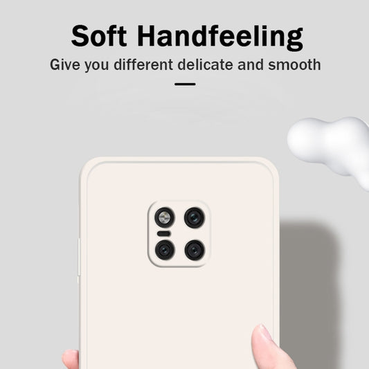 For Huawei Mate 20 Pro Solid Color Imitation Liquid Silicone Straight Edge Dropproof Full Coverage Protective Case(Black) - Huawei Cases by buy2fix | Online Shopping UK | buy2fix