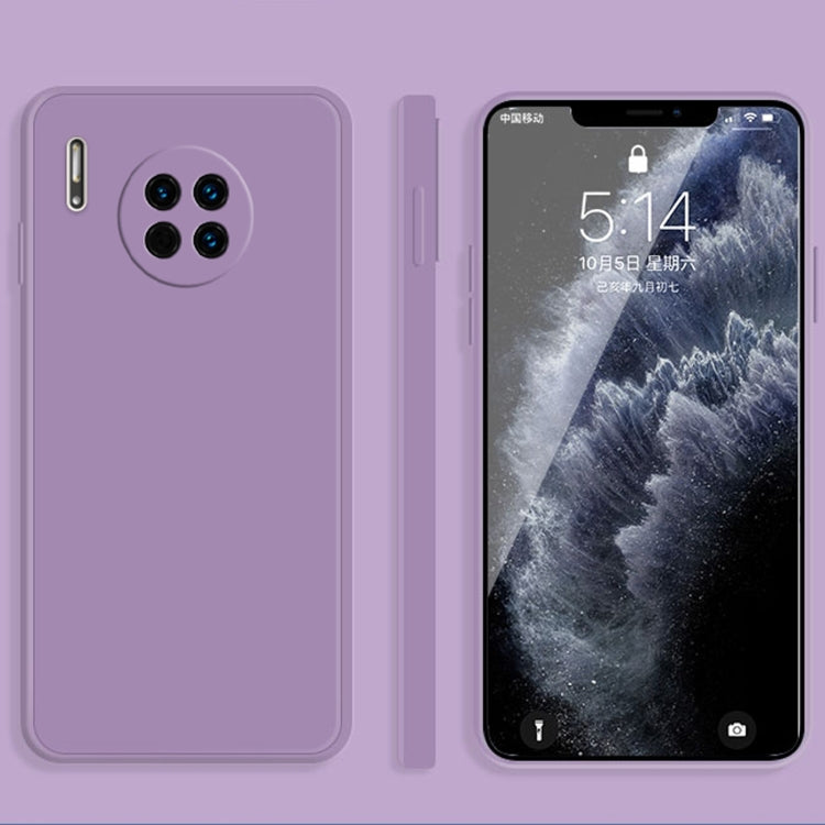 For Huawei Mate 30 Solid Color Imitation Liquid Silicone Straight Edge Dropproof Full Coverage Protective Case(Purple) - Huawei Cases by buy2fix | Online Shopping UK | buy2fix
