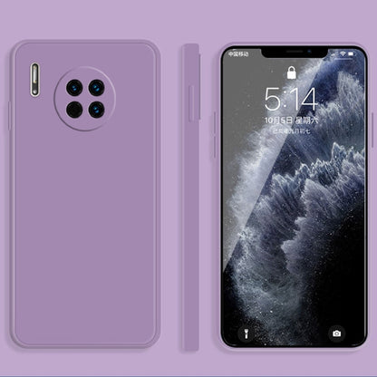 For Huawei Mate 30 Solid Color Imitation Liquid Silicone Straight Edge Dropproof Full Coverage Protective Case(Purple) - Huawei Cases by buy2fix | Online Shopping UK | buy2fix