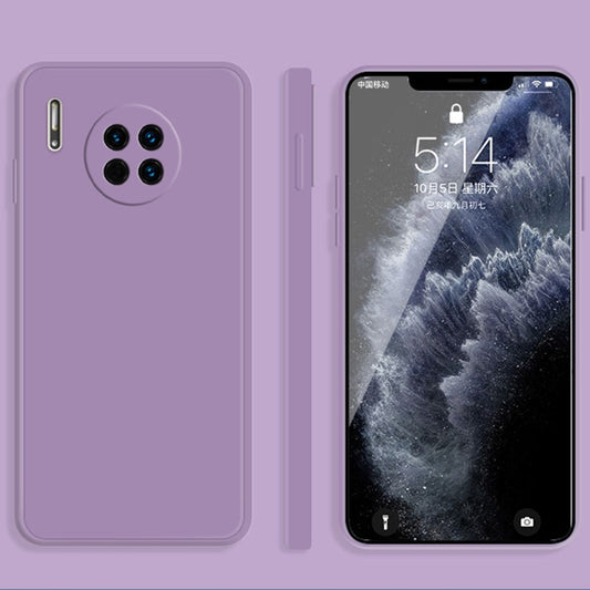 For Huawei Mate 30 Pro Solid Color Imitation Liquid Silicone Straight Edge Dropproof Full Coverage Protective Case(Purple) - Huawei Cases by buy2fix | Online Shopping UK | buy2fix