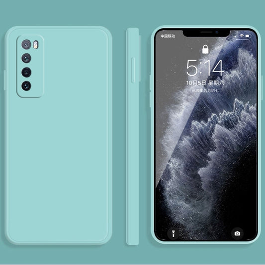 For Huawei nova 7 5G Solid Color Imitation Liquid Silicone Straight Edge Dropproof Full Coverage Protective Case(Sky Blue) - Huawei Cases by buy2fix | Online Shopping UK | buy2fix