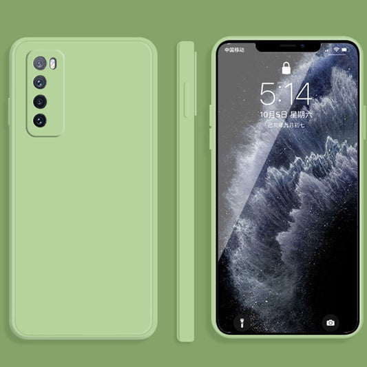 For Huawei nova 7 5G Solid Color Imitation Liquid Silicone Straight Edge Dropproof Full Coverage Protective Case(Matcha Green) - Huawei Cases by buy2fix | Online Shopping UK | buy2fix