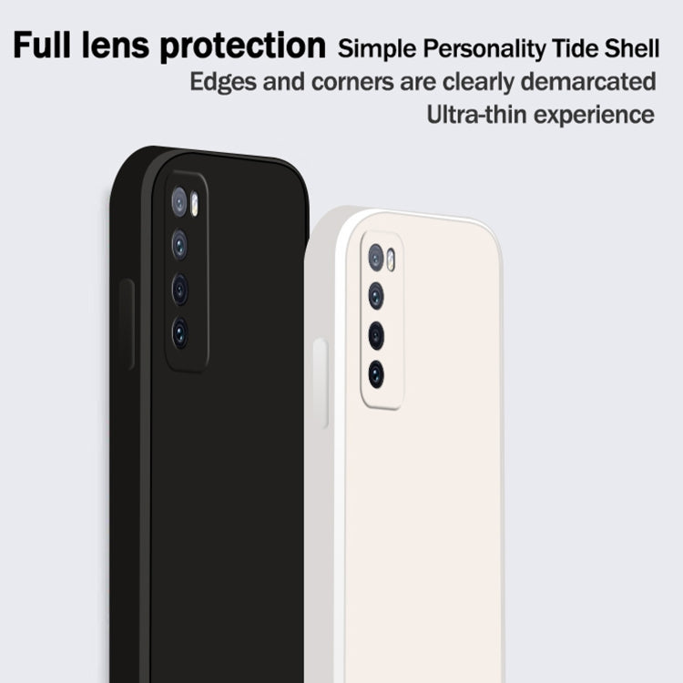 For Huawei nova 7 5G Solid Color Imitation Liquid Silicone Straight Edge Dropproof Full Coverage Protective Case(Matcha Green) - Huawei Cases by buy2fix | Online Shopping UK | buy2fix
