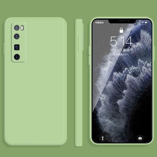 For Huawei nova 7 Pro 5G Solid Color Imitation Liquid Silicone Straight Edge Dropproof Full Coverage Protective Case(Matcha Green) - Huawei Cases by buy2fix | Online Shopping UK | buy2fix