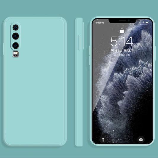For Huawei P30 Solid Color Imitation Liquid Silicone Straight Edge Dropproof Full Coverage Protective Case(Sky Blue) - Huawei Cases by buy2fix | Online Shopping UK | buy2fix