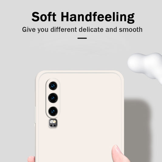 For Huawei P30 Solid Color Imitation Liquid Silicone Straight Edge Dropproof Full Coverage Protective Case(Sky Blue) - Huawei Cases by buy2fix | Online Shopping UK | buy2fix