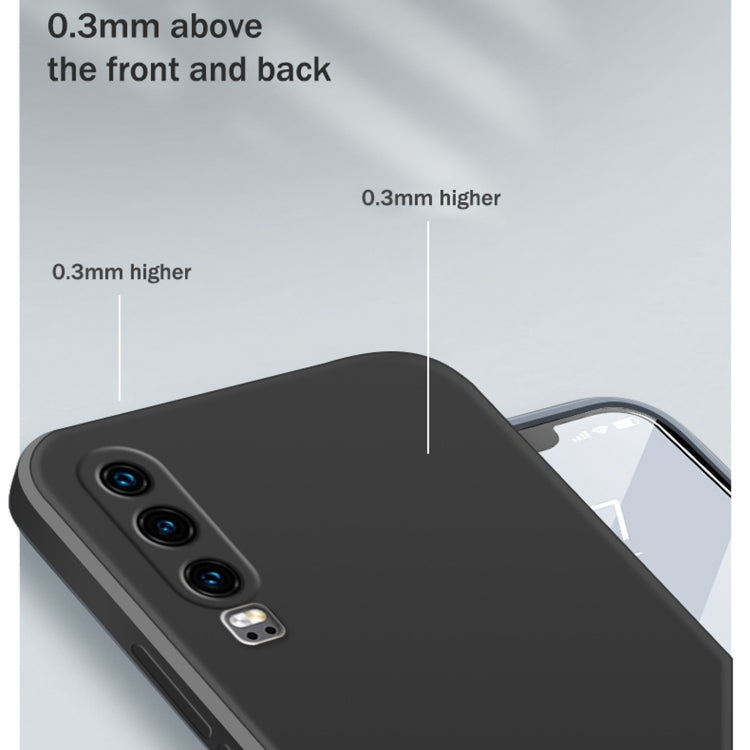 For Huawei P30 Solid Color Imitation Liquid Silicone Straight Edge Dropproof Full Coverage Protective Case(Dark Green) - Huawei Cases by buy2fix | Online Shopping UK | buy2fix