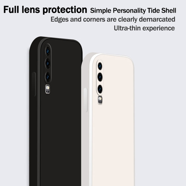 For Huawei P30 Solid Color Imitation Liquid Silicone Straight Edge Dropproof Full Coverage Protective Case(Matcha Green) - Huawei Cases by buy2fix | Online Shopping UK | buy2fix
