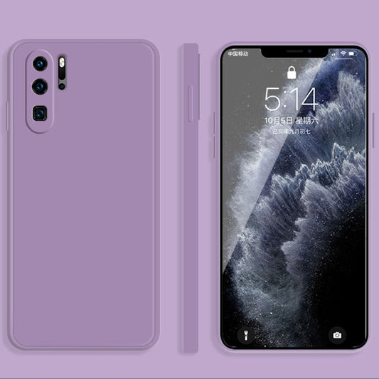 For Huawei P30 Pro Solid Color Imitation Liquid Silicone Straight Edge Dropproof Full Coverage Protective Case(Purple) - Huawei Cases by buy2fix | Online Shopping UK | buy2fix