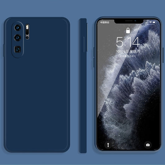 For Huawei P30 Pro Solid Color Imitation Liquid Silicone Straight Edge Dropproof Full Coverage Protective Case(Blue) - Huawei Cases by buy2fix | Online Shopping UK | buy2fix