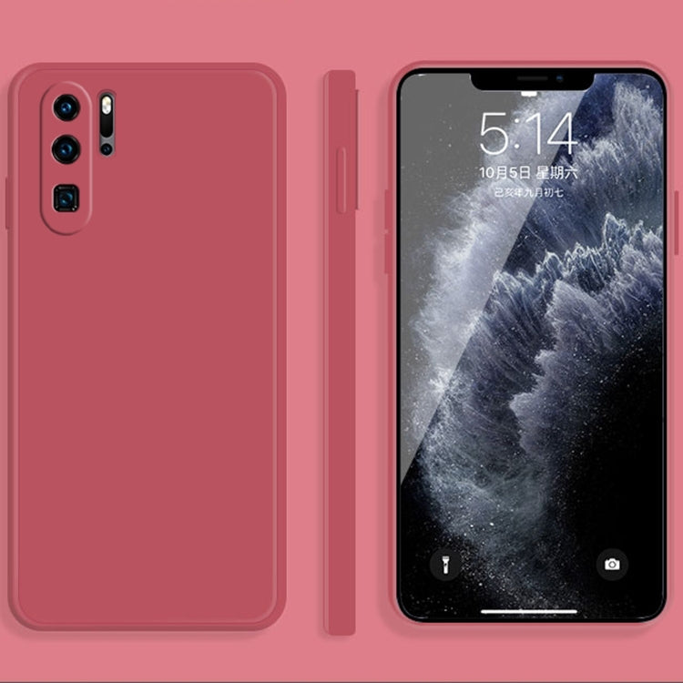 For Huawei P30 Pro Solid Color Imitation Liquid Silicone Straight Edge Dropproof Full Coverage Protective Case(Red) - Huawei Cases by buy2fix | Online Shopping UK | buy2fix