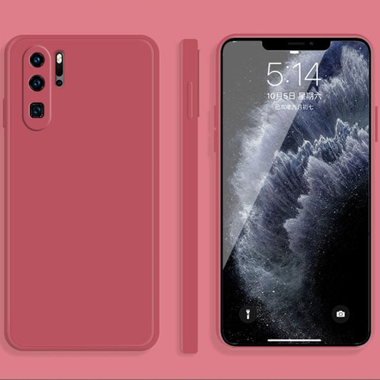 For Huawei P30 Pro Solid Color Imitation Liquid Silicone Straight Edge Dropproof Full Coverage Protective Case(Red) - Huawei Cases by buy2fix | Online Shopping UK | buy2fix