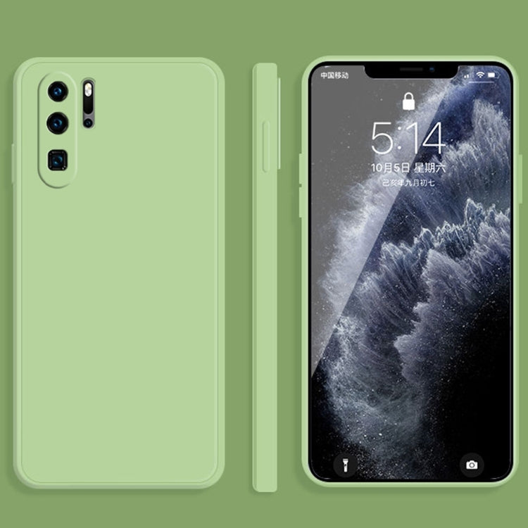 For Huawei P30 Pro Solid Color Imitation Liquid Silicone Straight Edge Dropproof Full Coverage Protective Case(Matcha Green) - Huawei Cases by buy2fix | Online Shopping UK | buy2fix