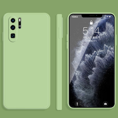 For Huawei P30 Pro Solid Color Imitation Liquid Silicone Straight Edge Dropproof Full Coverage Protective Case(Matcha Green) - Huawei Cases by buy2fix | Online Shopping UK | buy2fix