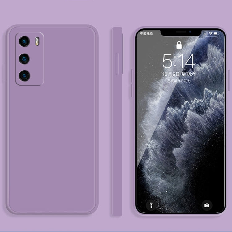 For Huawei P40 Solid Color Imitation Liquid Silicone Straight Edge Dropproof Full Coverage Protective Case(Purple) - Huawei Cases by buy2fix | Online Shopping UK | buy2fix