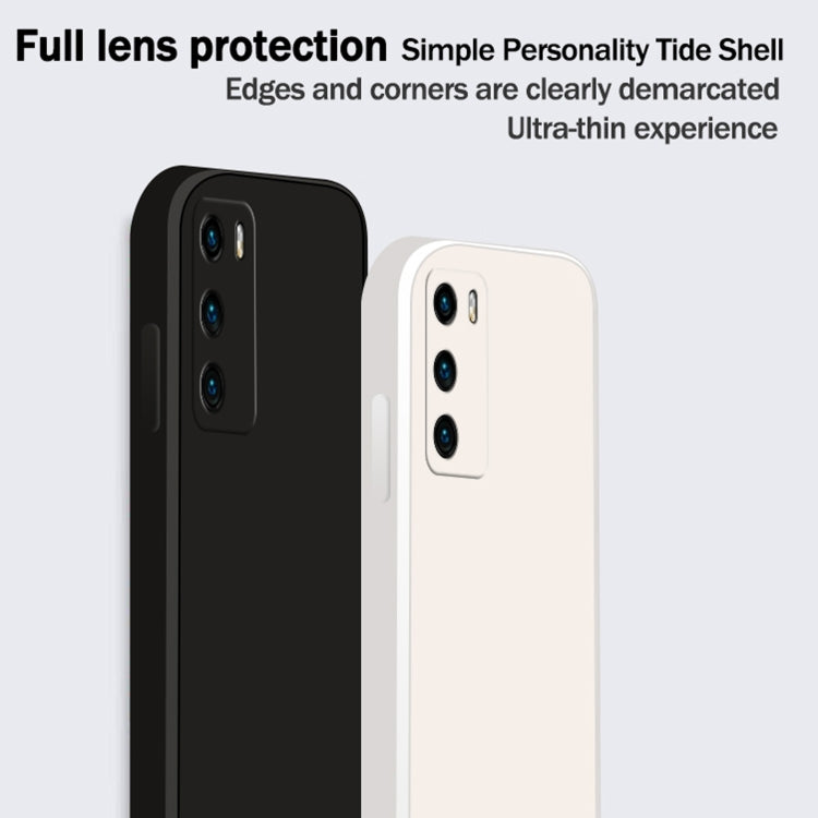 For Huawei P40 Solid Color Imitation Liquid Silicone Straight Edge Dropproof Full Coverage Protective Case(Sky Blue) - Huawei Cases by buy2fix | Online Shopping UK | buy2fix